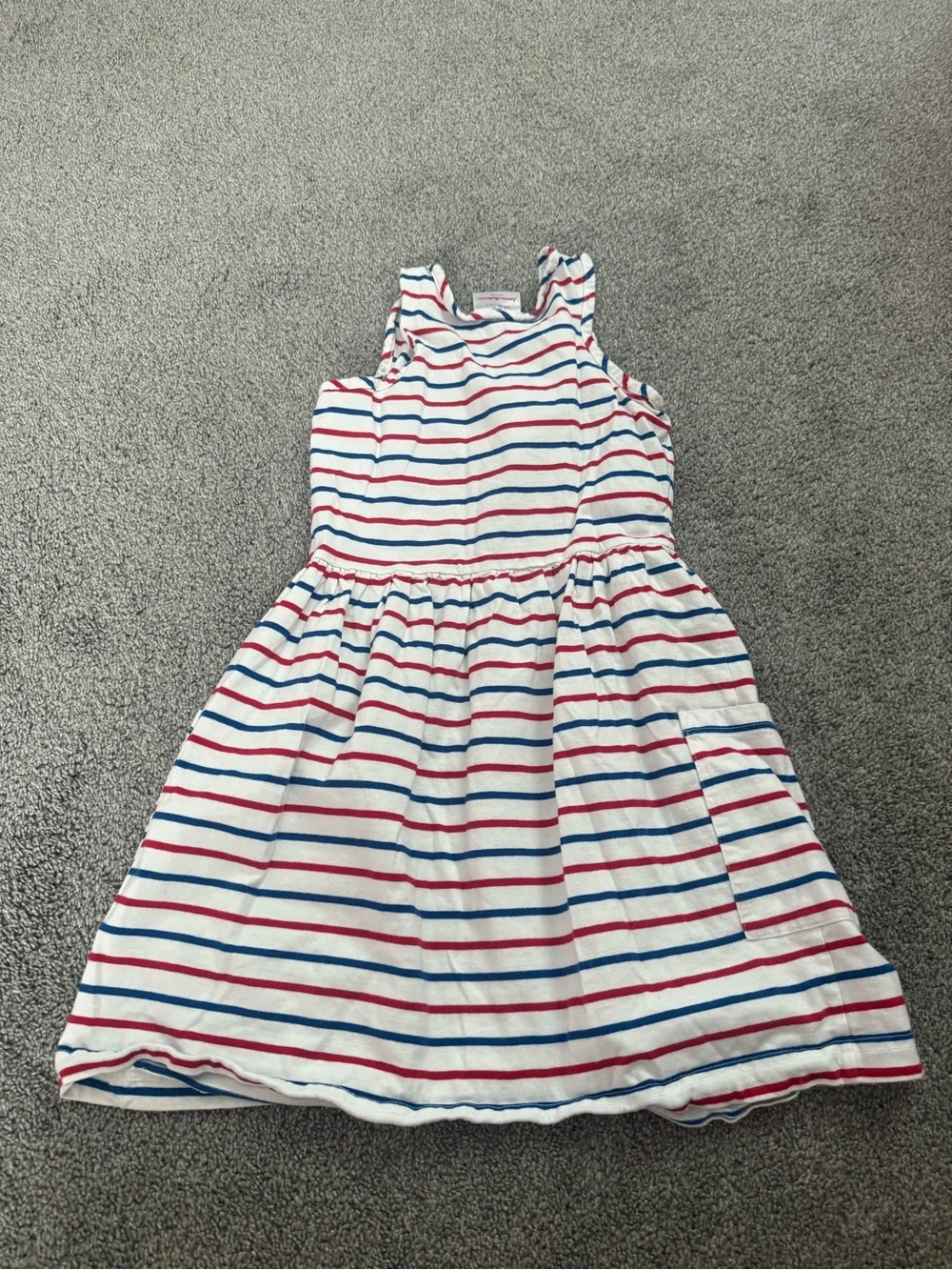 Hanna Andersson Patriotic Striped Twirl Dress Sz 130cm